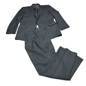 Brooks Brothers 1818 Regent Saxxon Gray Pinstripe Suit 43R SEE MEASUREMENTS